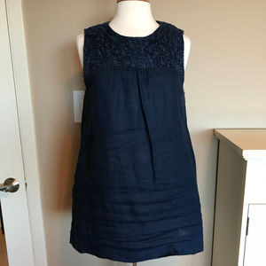 Willi Smith navy blue linen tunic/dress